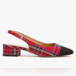 J.. Crew Factory Tartan Low-Heel Slingbacks, Sz 7, NIB